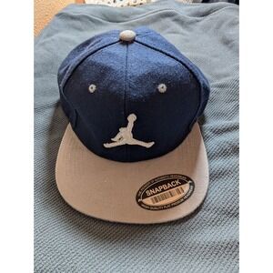 Jordan Jumpman Snapback Hat Navy Gray Flat Brim Baseball Cap